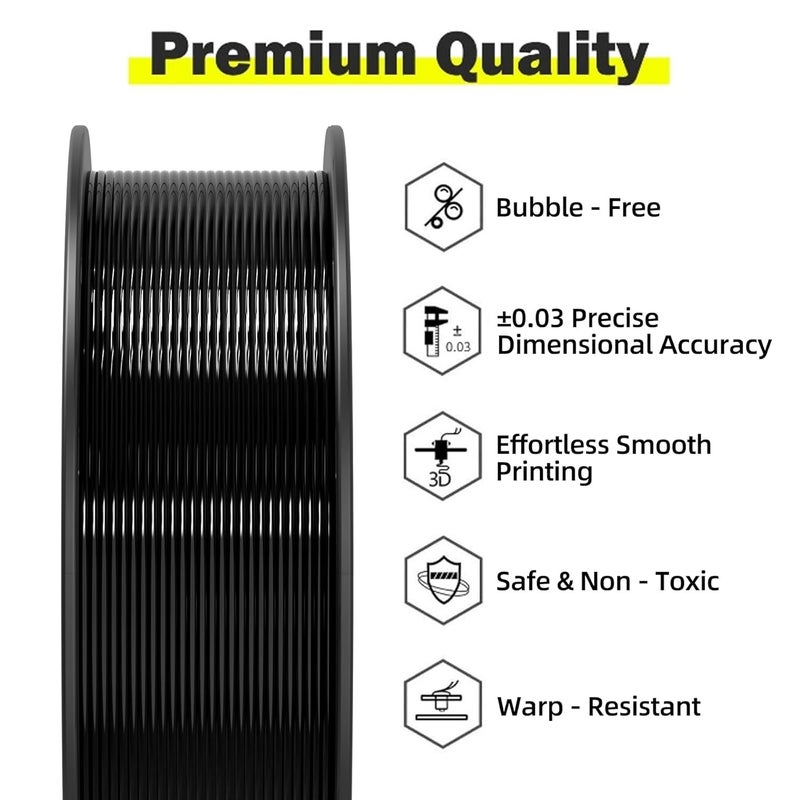 Geeetech خيوط TPU بقطر 1.75 مم، صلابة 95A، خيوط طابعة ثلاثية الأبعاد مرنة مع مرونة عالية، 1 كجم (2.2 رطل) بكرة، دقة أبعاد ±0.03 مم، تناسب معظم الطابعات FDM (أسود) - Image 5